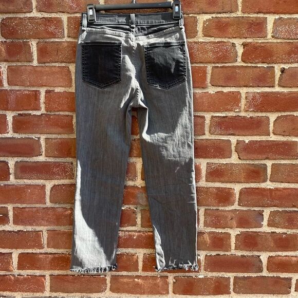 Rag & Bone $275 Evelyn Two Tone High Waisted Jeans Frayed Hem sz 25 - Picture 12 of 12